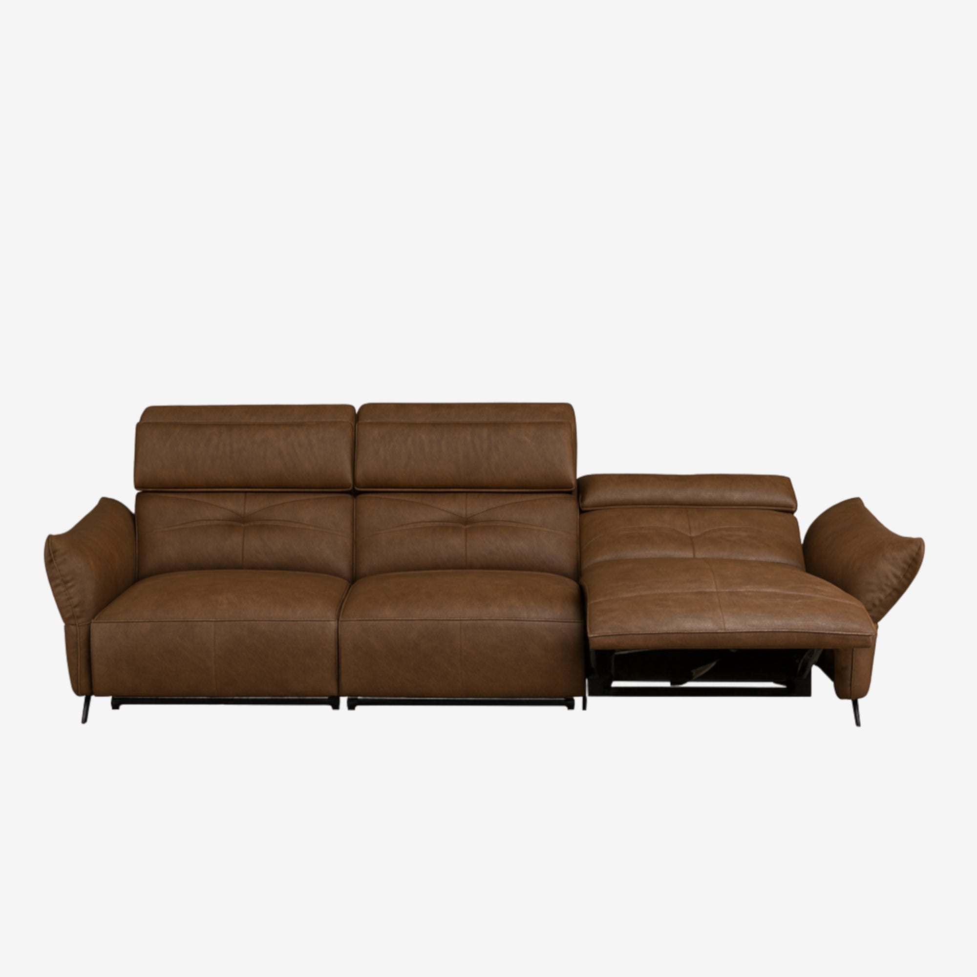 Vermont 4 Seater Leather Recliner Sofa - Chester Cocoa
