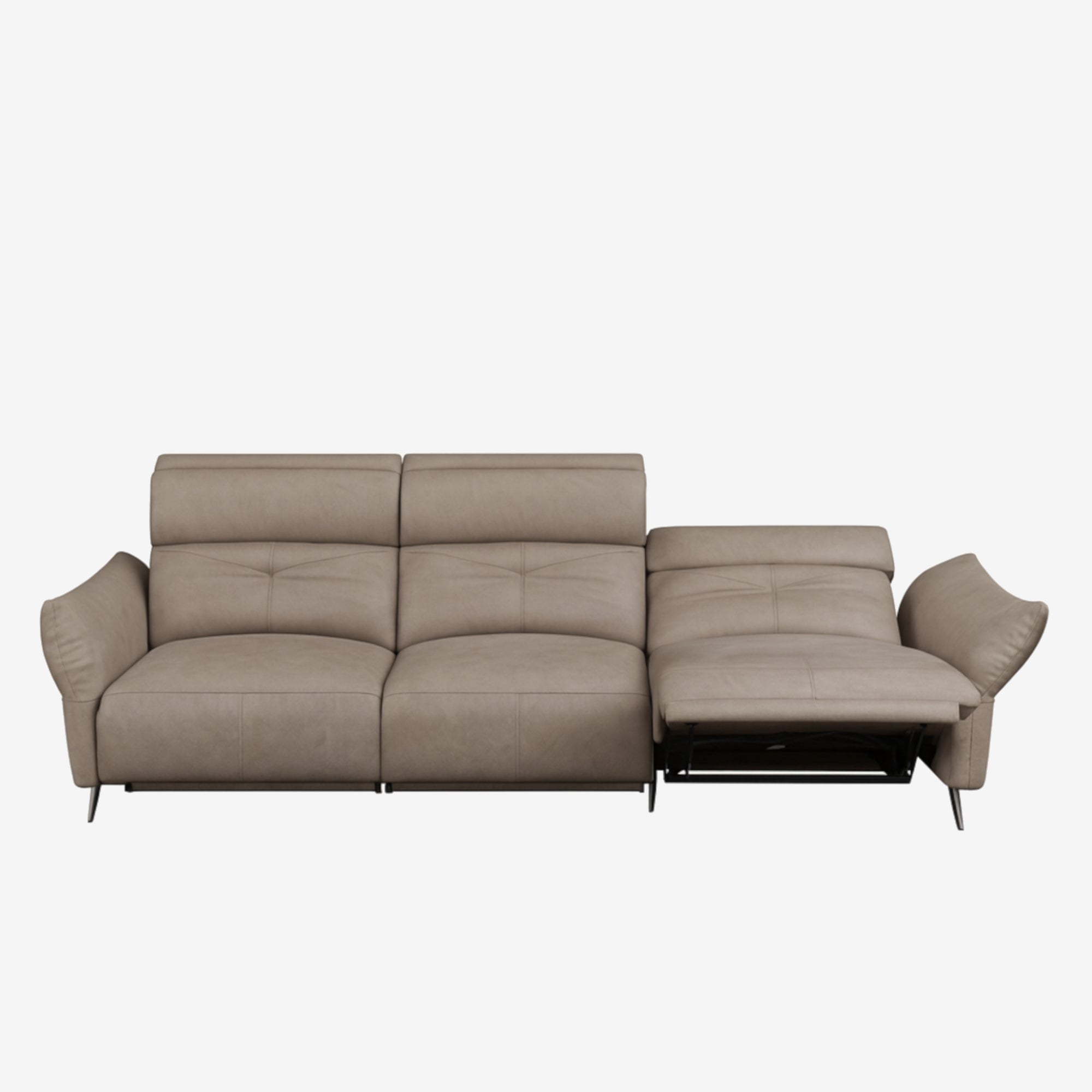 Vermont 4 Seater Leather Recliner Sofa - Chester Haze