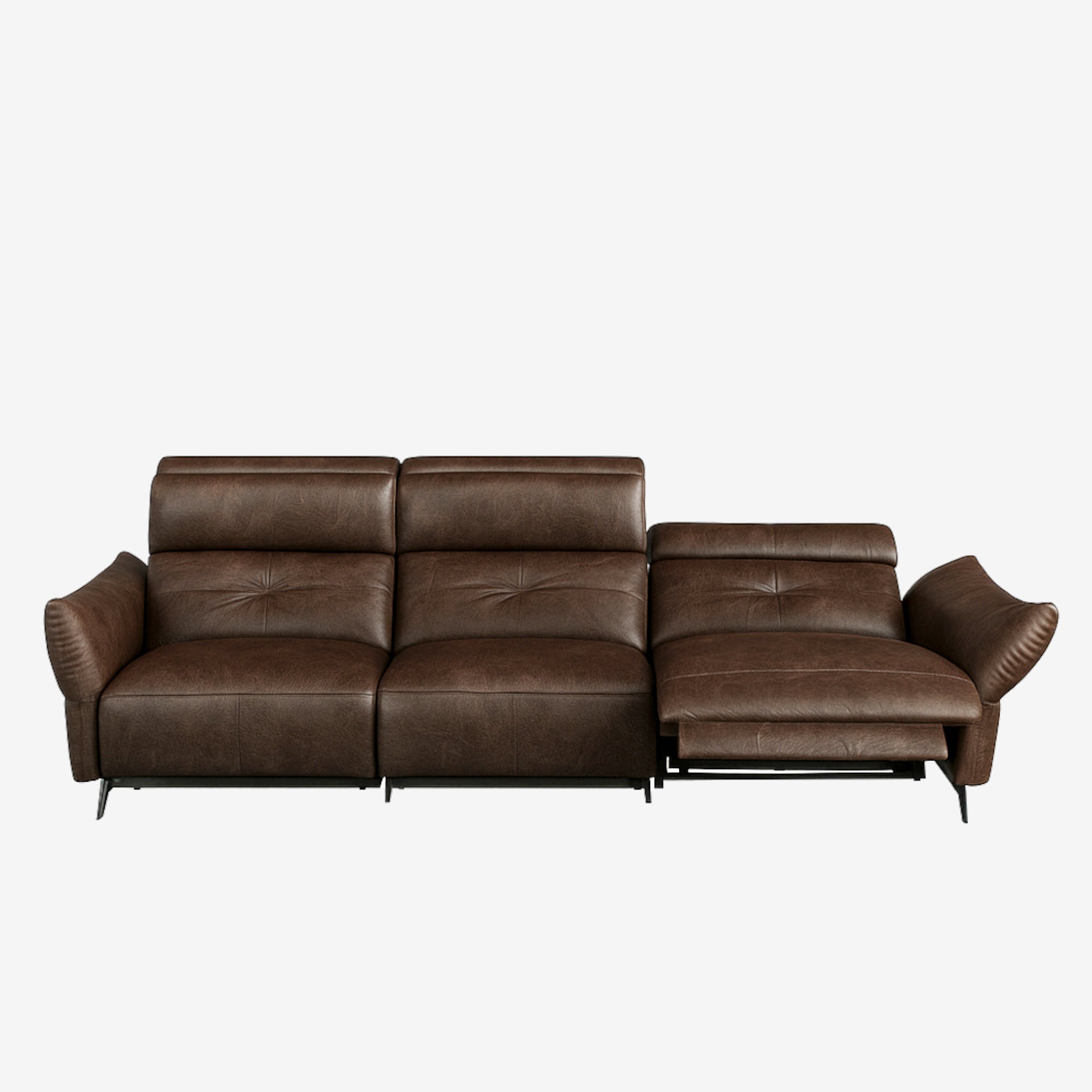 Vermont 4 Seater Leather Recliner Sofa - Chester Walnut