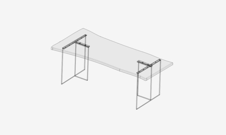 Acrylic Dining Table Legs (As-Is) Set D