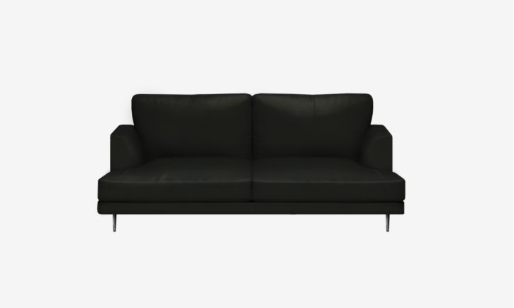 Angus 3 Seater Sofa - Leather - Brianne Black