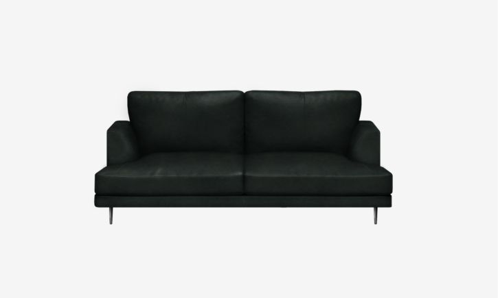 Angus 3 Seater Sofa - Leather - Raw Black