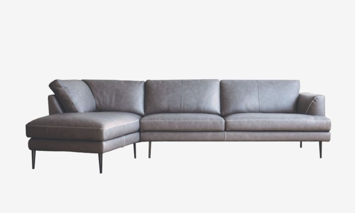 Angus L-Shaped Chaise Sofa in Leather