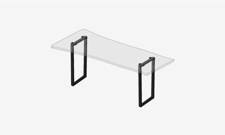 Square Console Legs - Black (As-Is) W 40cm x H 83cm