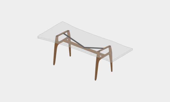 Case Table Legs in Solid Ashwood stained to Mocha Brown Colour