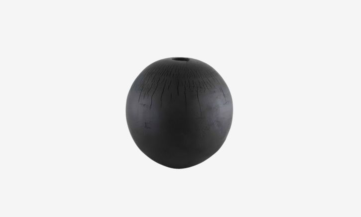 Charcoal Round Vase Woodware - Black