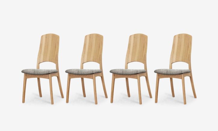 Claire Dining Chair Oak Bundle of 4.