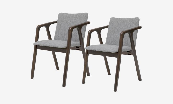 Emma Dining Chair Mocha Walnut Set of 2.