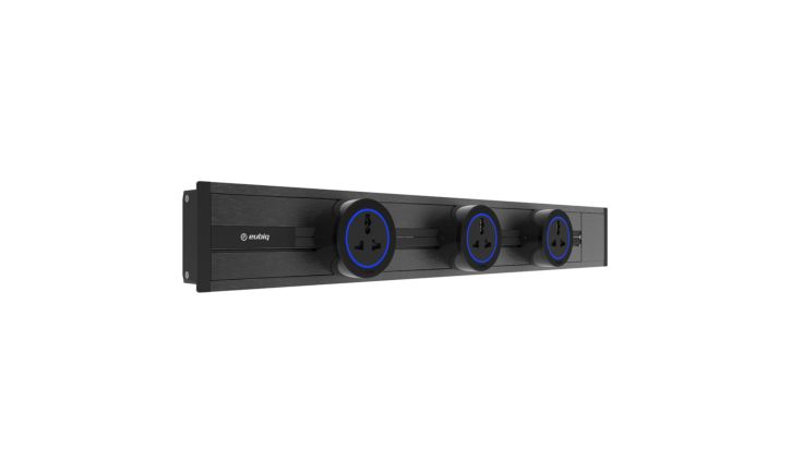 60cm Eubiq Recess Power Track Set with 3 adaptors - Graphite Black