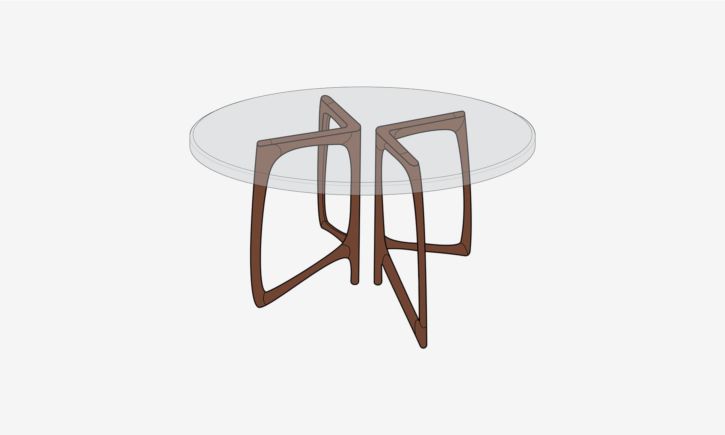 Fable Dining Table Legs - Mocha Walnut (As-Is) Set A
