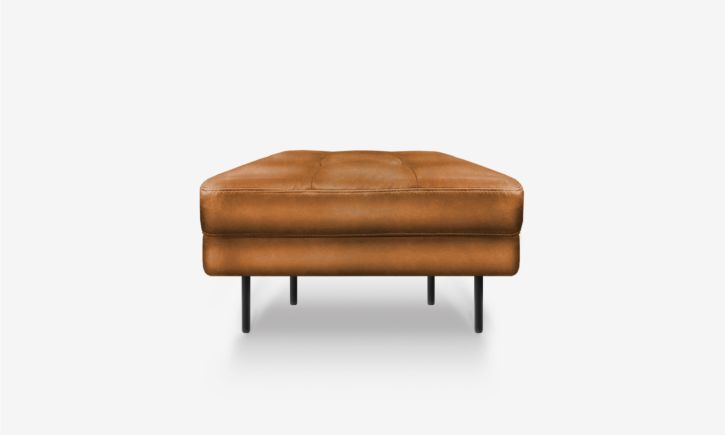 Arya Ottoman - Leather - Chester Tan