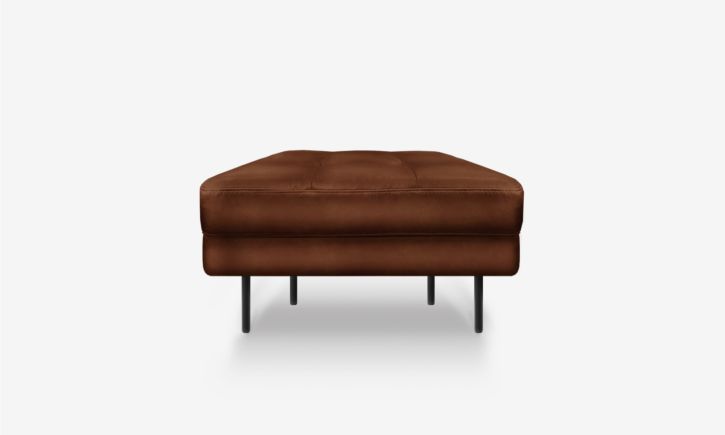 Arya Ottoman - Leather - Natural Brown