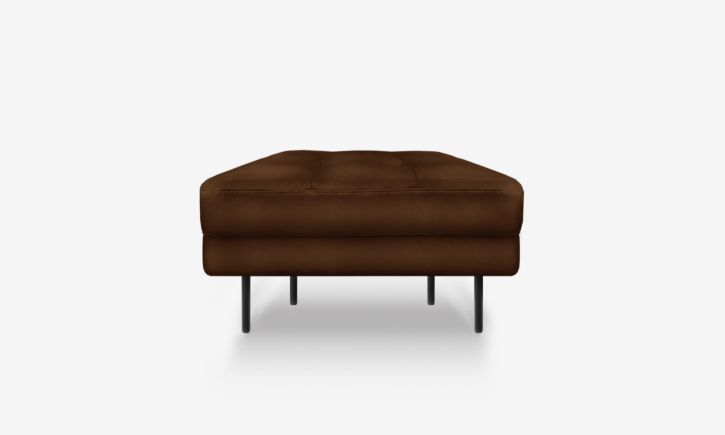Arya Ottoman - Leather - Natural Chocolate