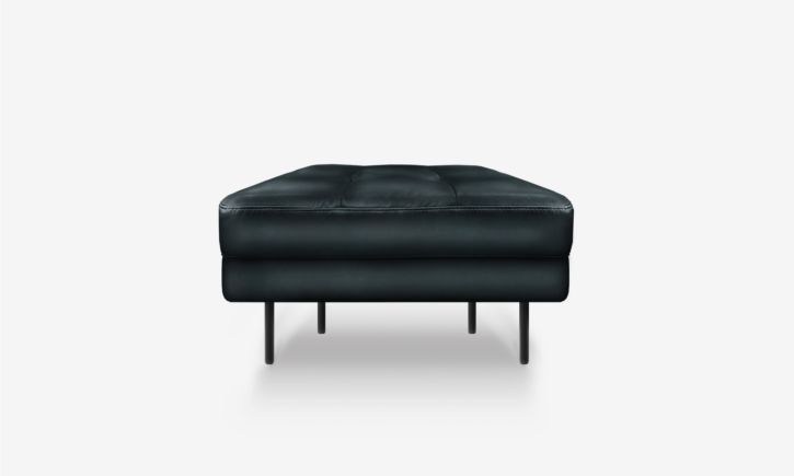 Arya Ottoman - Leather - Rio Indigo