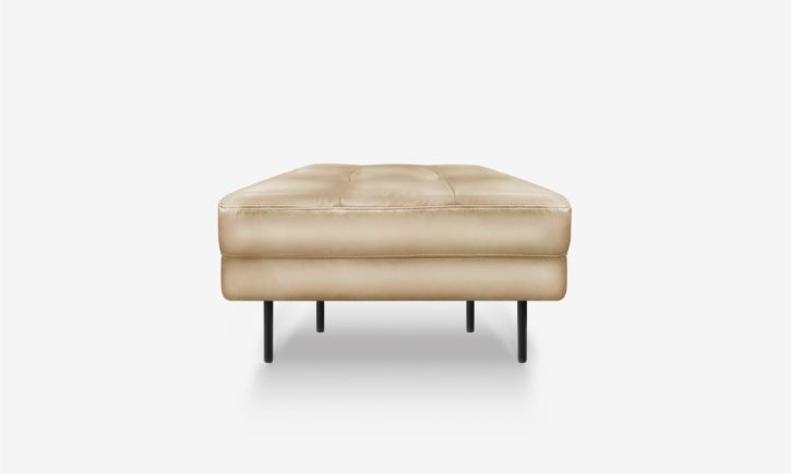 Arya Ottoman - Leather - Rio Light Taupe