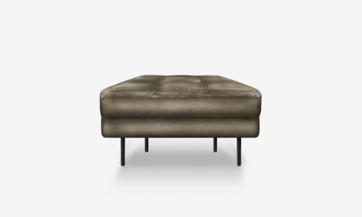 Arya Ottoman - Leather - Rio Titanium