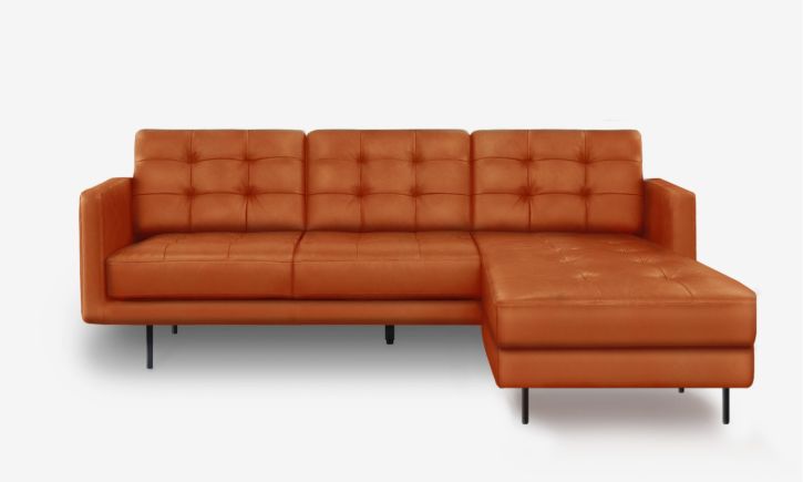 Arya Reversible L- Shaped Sofa - Natural Cognac