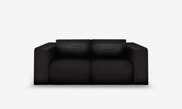 Beaumont 2 Seater Recliner Sofa - Leather - Brianne Black