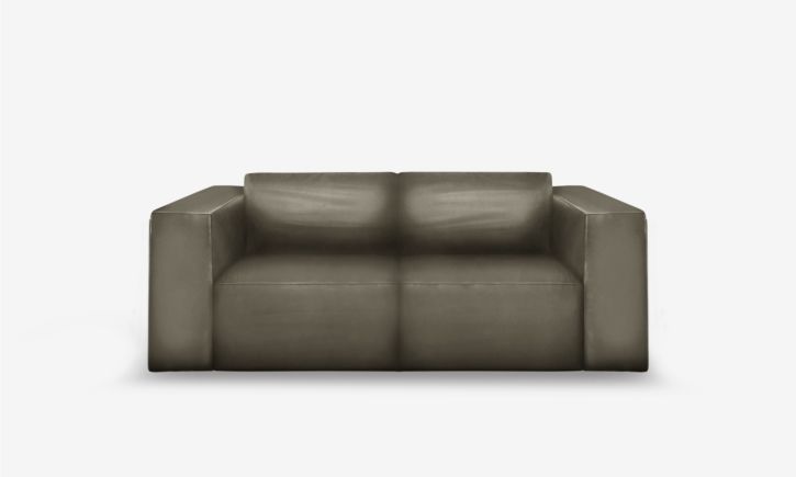 Beaumont 2 Seater Recliner Sofa - Leather - Brianne Gray