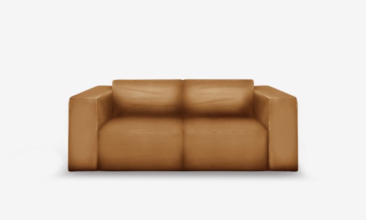 Beaumont 2 Seater Recliner Sofa - Leather - Brianne Nude