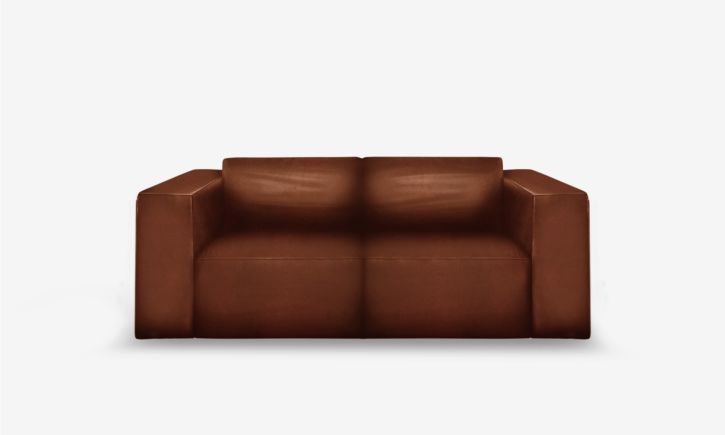 Beaumont 2 Seater Recliner Sofa - Leather - Satine Natural Brown