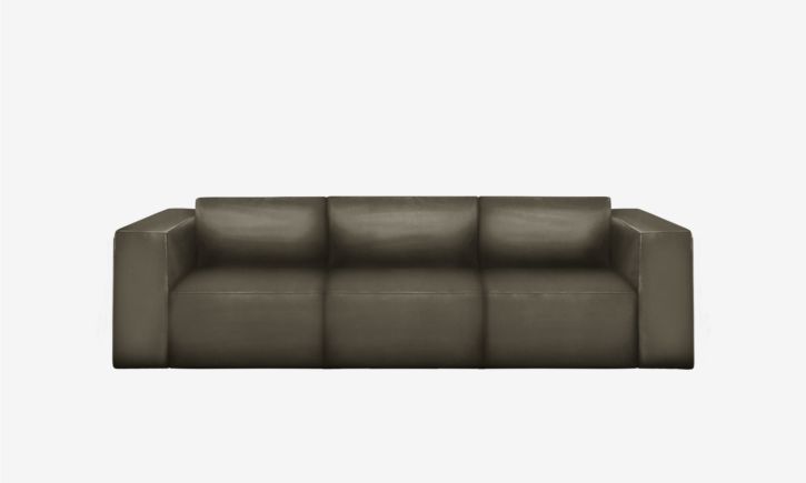 Beaumont 3 Seater Recliner Sofa - Leather - Brianne Gray