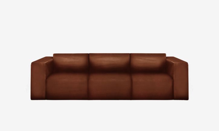 Beaumont 3 Seater Recliner Sofa - Leather - Satine Natural Brown