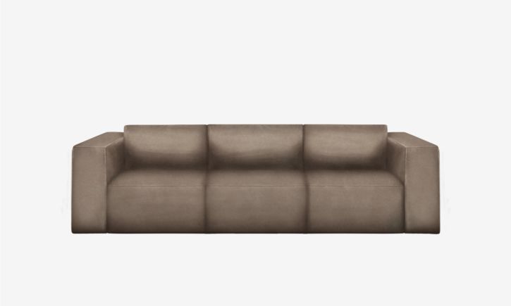 Beaumont 3 Seater Recliner Sofa - Leather - Satine Taupe