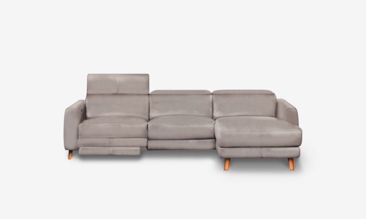 Hampton L- Shaped Chaise Sofa - Leather - Chester Haze