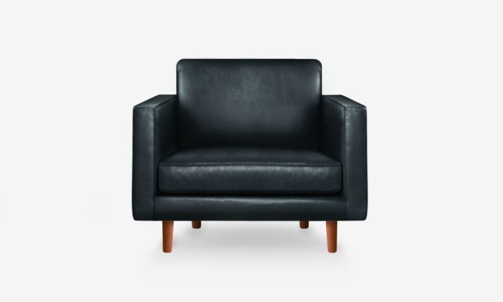 Product Photo of Hugh 1 Seater Sofa in Leather Rio Indigo