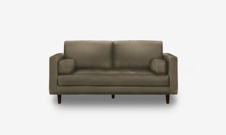 Hugh 2 Seater Sofa - Leather - Titanium