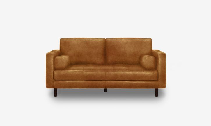 Hugh 2 Seater Sofa - Leather - Kansas Cognac