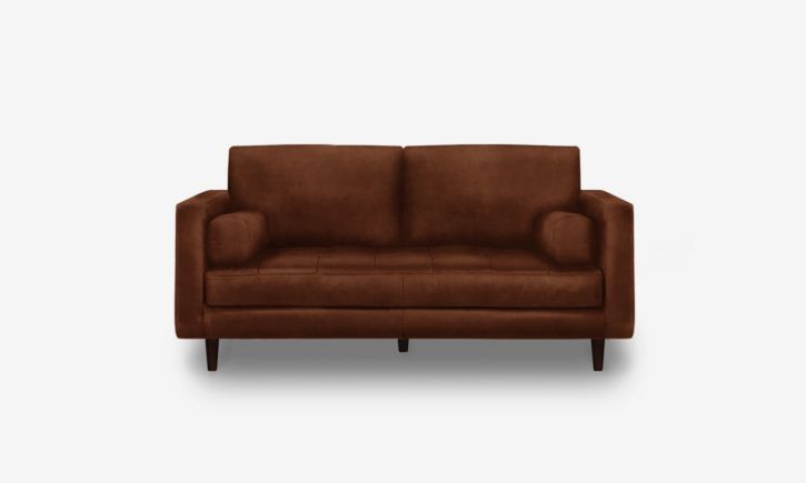 Hugh 2 Seater Sofa - Leather - Natural Brown