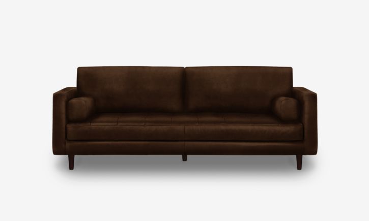 Hugh 3 Seater Sofa - Leather - Natural Chocolate