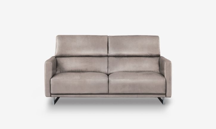 Maison 2 seater sofa in premium chester haze leather front view