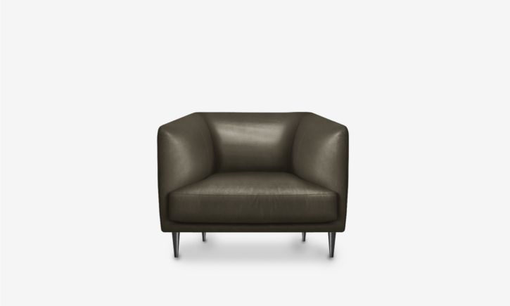 Milton Armchair - Leather - Brianne Gray