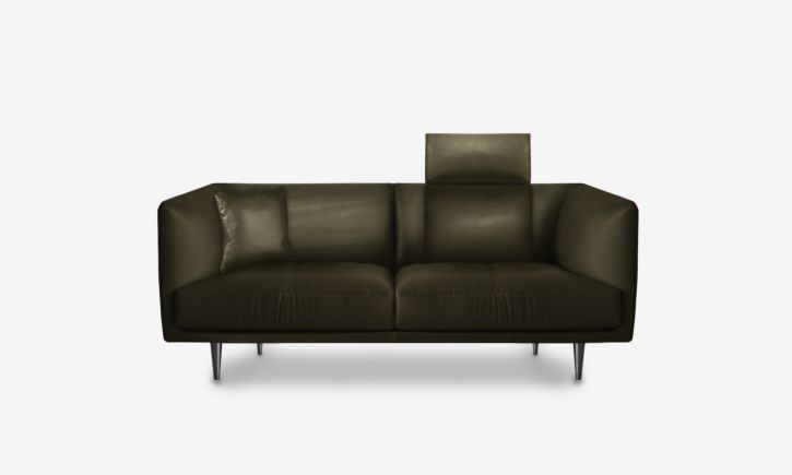 Milton 2.5 Seater Sofa - Leather - Satine Olive