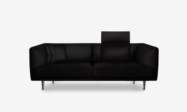 Milton 3 Seater Sofa - Leather - Raw Black