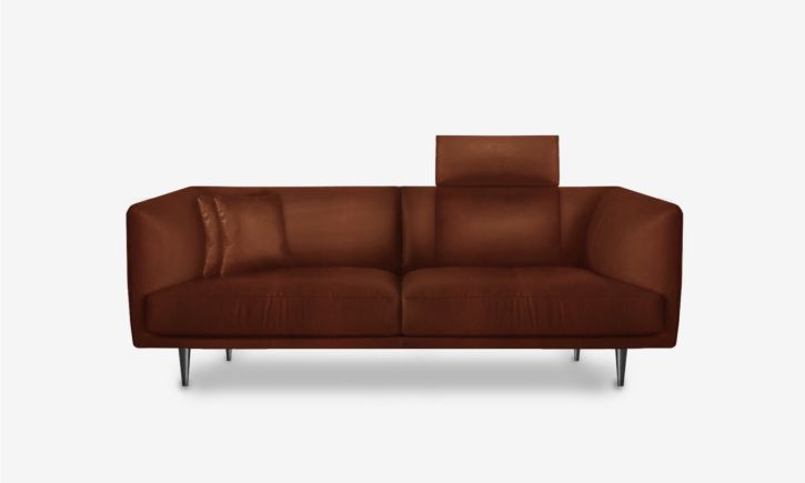 Milton 3 Seater Sofa - Leather - Satine Natural Brown