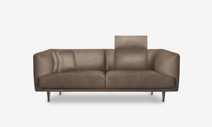 Milton 3 Seater Sofa - Leather - Satine Taupe