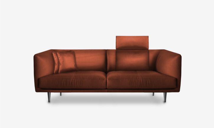 Milton 3 Seater Sofa - Leather - Vedura Copper