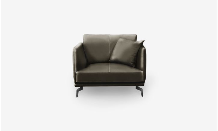 Portage Armchair - Leather - Brianne Gray
