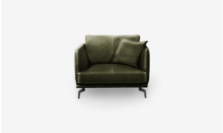 Portage Armchair - Leather - Satine Olive
