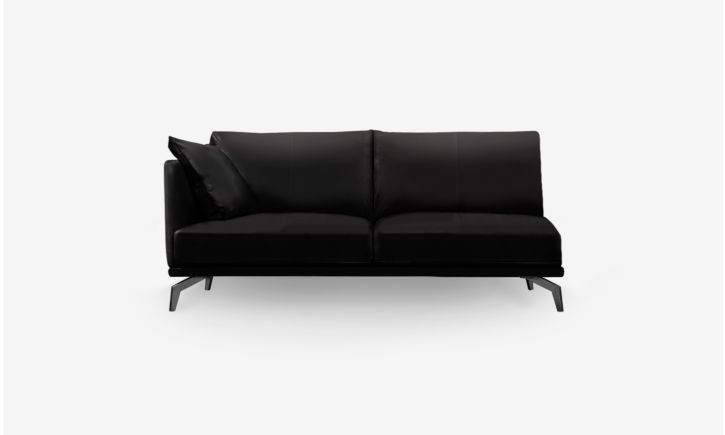 Portage Side 2.5 Seater Sofa - Leather - Brianne Black