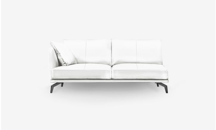 Portage Side 2.5 Seater Sofa - Leather - Brianne White
