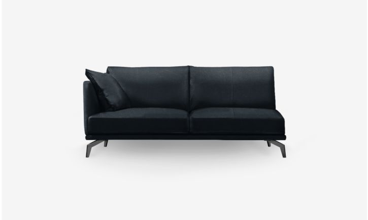 Portage Side 2.5 Seater Sofa - Leather - Raw Black