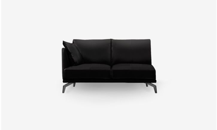 Portage Side 2 Seater Sofa - Leather - Brianne Black