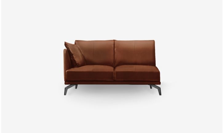Portage Side 2 Seater Sofa in Satine Natural Brown Leather