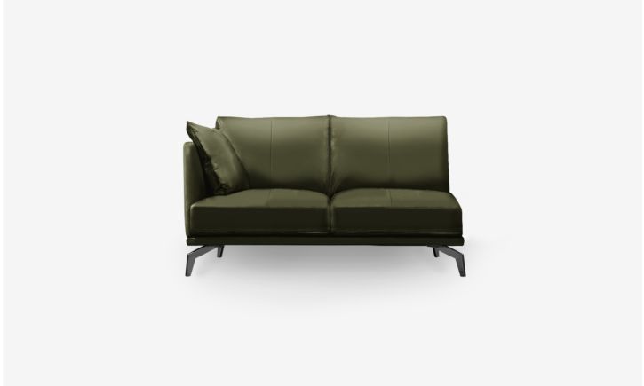 Portage Side 2 Seater Sofa in Satine Olive Leather