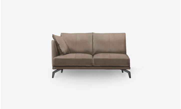 Portage Side 2 Seater Sofa in Satine Taupe Leather
